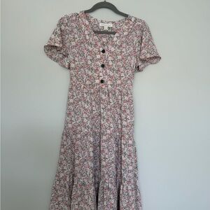 Monteau Pink Floral Midi Dress